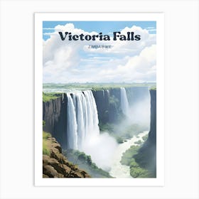 Victoria Falls Zimbabwe Nature Modern Travel Art Art Print