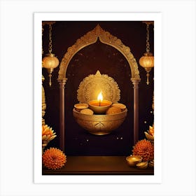 Diwali Background Art Print