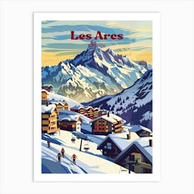 Les Arcs France Vintage Travel Art Art Print