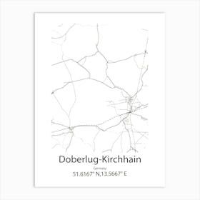 Doberlug Kirchhain,Germany Minimalist Map Póster