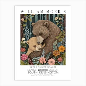 William Morris Print Mamma Bear Flowers Valentines Mothers Day Gift Botanical Art Print