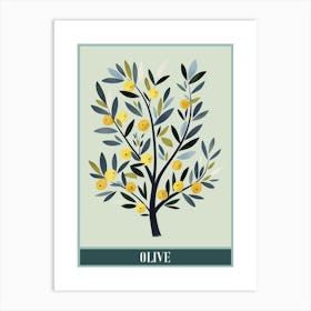 Olive Tree Flat Illustration 5 Poster Art Print