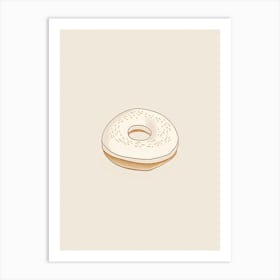 Bagel In The Park Minimalist Line 1 Art Print