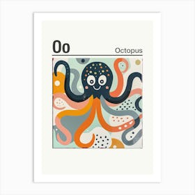 Animals Alphabet Octopus 2 Art Print