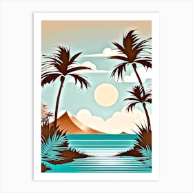 Tropical Landscape With Palm Trees 7 Art Print