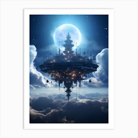 Spaceship In The Sky Art Print