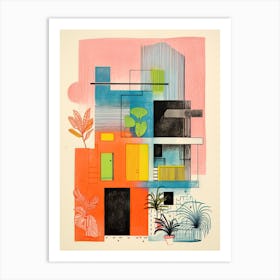 A House In Cairo, Abstract Risograph Style 3 Art Print