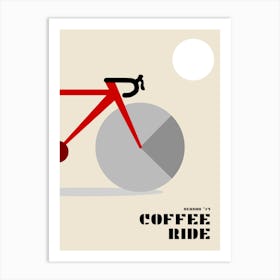 Coffee Ride I - Red Art Print