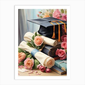 Graduation Roses Art Print