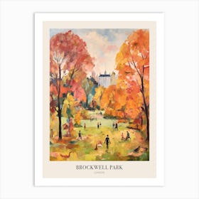 Autumn City Park Painting Brockwell Park London 1 Poster Art Print