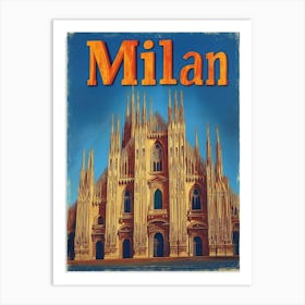 Aihrgdesign A Vintage Travel Poster Of Milan 3 Art Print