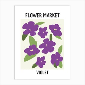 Flower Market Poster Violet Art Print