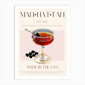 Manhattan Cocktail Mid Century Art Print