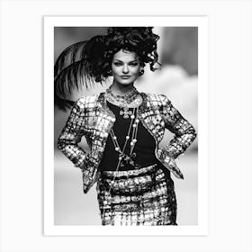 Linda Evangelista Walks The Runway At The Chanel Haute Couture Spring Art Print