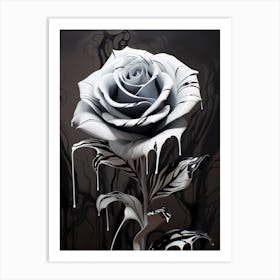 Black And White Rose 5 Art Print