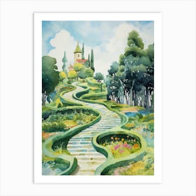 Garden Of Cosmic Speculation United Kingdom Watercolour 2 Art Print