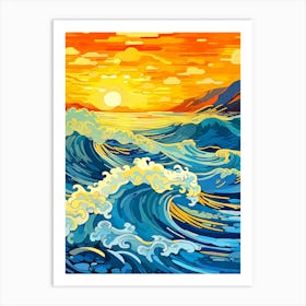 Sunset On The Ocean Art Print