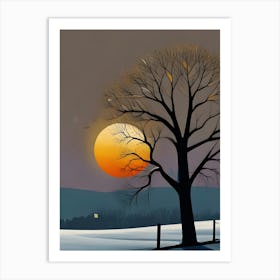 Tree In The Snow 3 Art Print