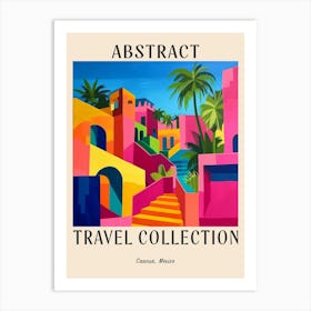 Abstract Travel Collection Poster Cancun Mexico 2 Art Print