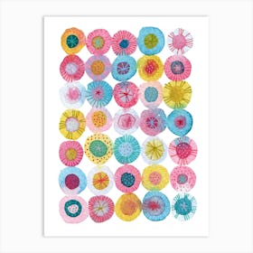 Watercolor Abstract Circle Party Art Print