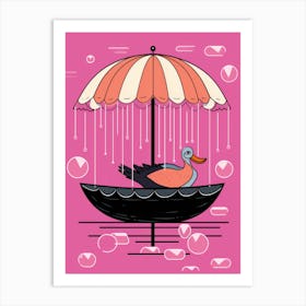 Duck In The Rain 1 Art Print