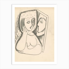 Woman With A Mirror, Mikuláš Galanda 1 Art Print