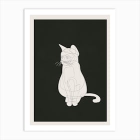Minimalist Abstract Cat 4 Art Print