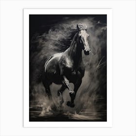 A Horse Painting In The Style Of Chiaroscuro 3 Art Print