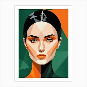 Geometric Woman Portrait Pop Art (5) Art Print