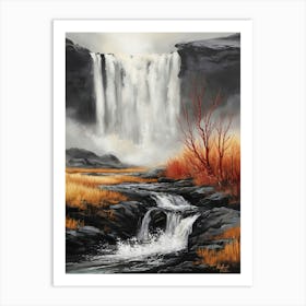 Waterfall In Iceland 1 Art Print