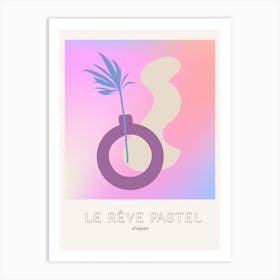 Le Reve Pastel Dream Vase Plants Shapes Art Print