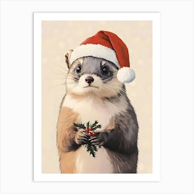 Santa Ferret Art Print