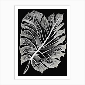 Kiwi Leaf Linocut Art Print