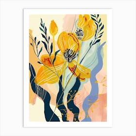 Colourful Flower Illustration Buttercup 2 Art Print