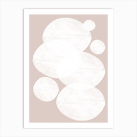 White Circles Abstract Art Print