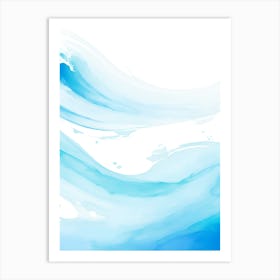 Blue Ocean Wave Watercolor Vertical Composition 37 Art Print