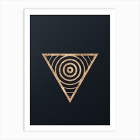 Geometric Gold Glyph Abstract on Dark Teal n.0472 Art Print