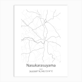 Nasukarasuyama,Japan Minimalist Map Poster