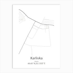 Karlivka,Ukraine Minimalist Map Poster