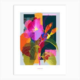 Impatiens 1 Neon Flower Collage Poster Art Print