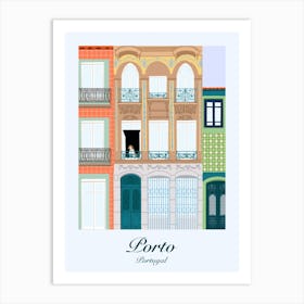 Porto Pup vintage inspired travel poster Art Print