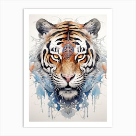 Tiger Art In Precisionism Style 3 Art Print