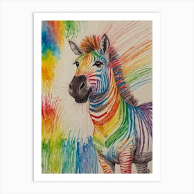 Rainbow Zebra 8 Art Print