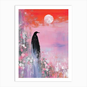 Crow At Sunset Art Print