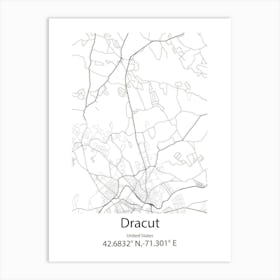 Dracut,United States Minimalist Map 1 Art Print