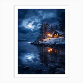 Night By The Lake Art Print