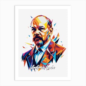 Vladimir Lenin 01 Portrait WPAP Pop Art Art Print