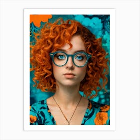 Orange Curly Hair Art Print