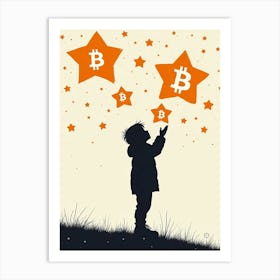 Bitcoin Starry Sky Art Print