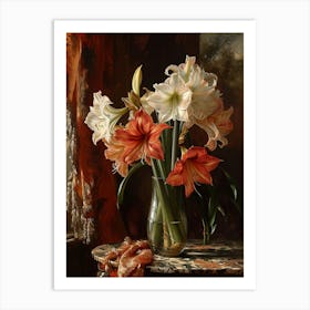 Baroque Floral Still Life Amaryllis 3 Art Print